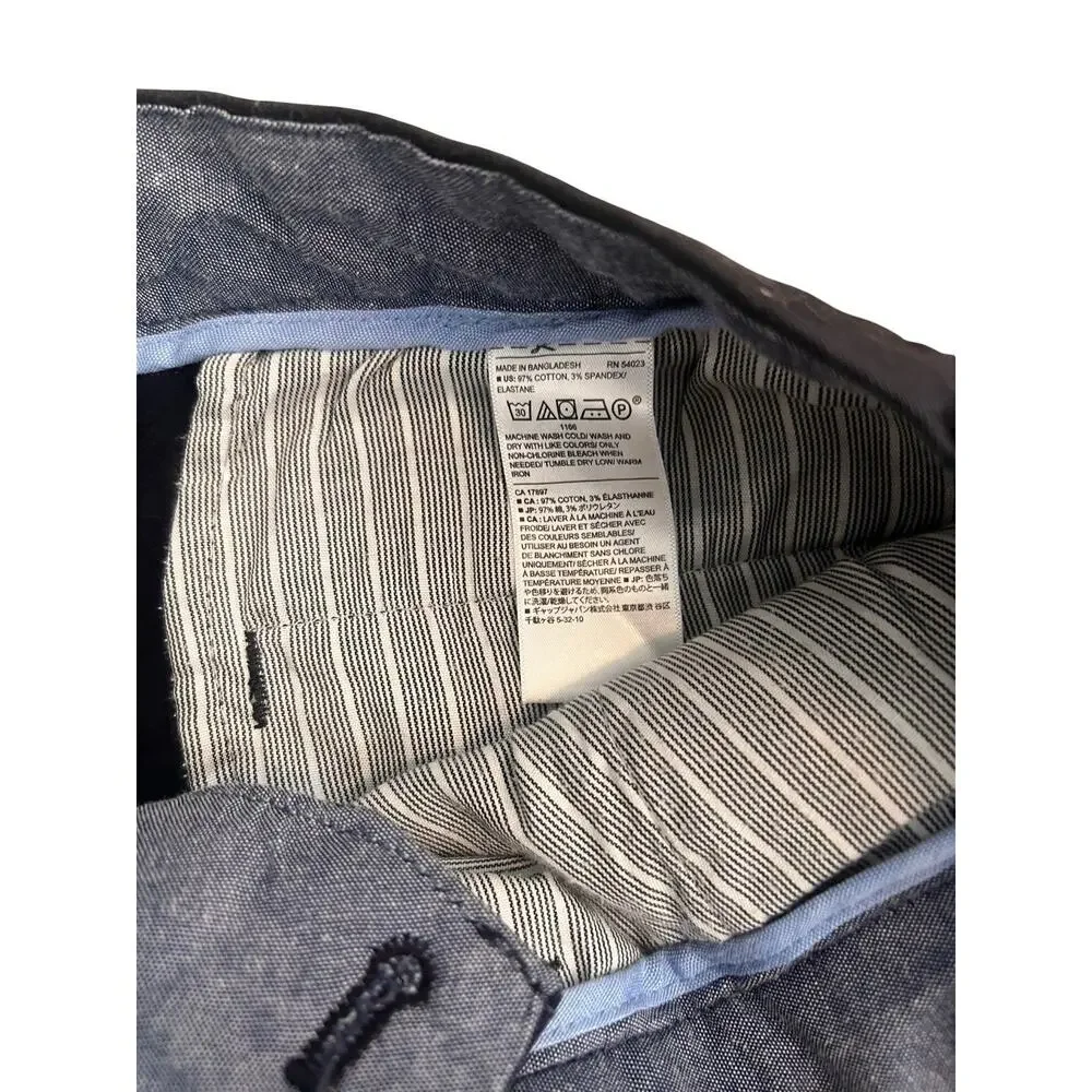 Banana Republic Aiden Chino Pants Men’s 32x34 Navy Blue Slim Fit Stretch Twill